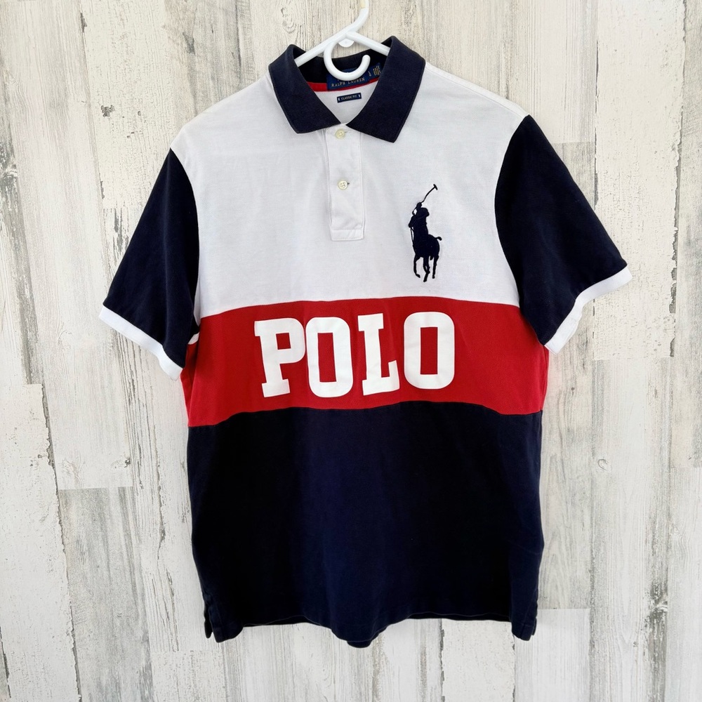 Polo Ralph Lauren Men’s Size Medium Big Pony Embroidered & Vinyl Graphic Shirt